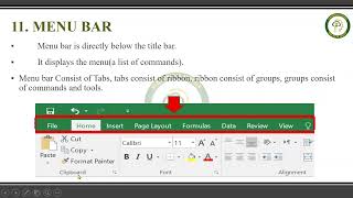 menubar in msexcel [upl. by Aneekahs]