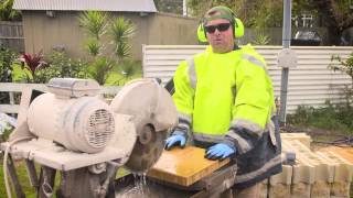 How to Cut Pavers Safely and Properly using a Brick Saw  Adbri Masonry [upl. by Eanad401]