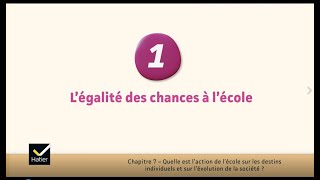 SES cours de Tle  légalité des chances à lécole [upl. by Carlina]