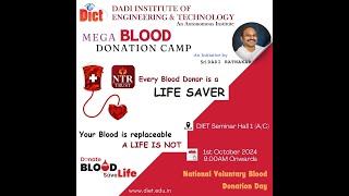 Mega Blood Donation CampDIET1st Oct 2024 [upl. by Audwen]