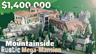 Mountainside Rustic Mega Mansion  Bloxburg Build House Tour  Roblox [upl. by Annaj]