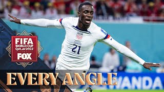 United States Timothy Weah scores an IMPRESSIVE goal in the 2022 FIFA World Cup  Every Angle [upl. by Tnaryb261]