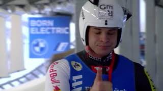 Jonas Mueller crash on Luge European Championships in Sigulda [upl. by Niehaus]