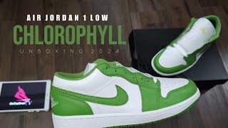 Unboxing 2024 Air Jordan 1 Low CHLOROPHYLL [upl. by Agnew]