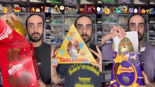 Food ASMR Eating Easter Chocolate Eggs and Exotic Snacks 🥚🐔🐰 [upl. by Ahsek282]