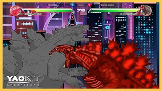 Godzilla 2021 vs Shin Godzilla with Healthbars  YaoKit Animations [upl. by Aramoiz65]