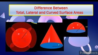 Difference Between Total Surface Area Lateral Surface Area and Curved Surface Area of 3 D Figures [upl. by Ttimme]