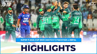 Super11 Asia Cup 2023  Match 1 Pakistan VS Nepal Highlights [upl. by Varipapa834]