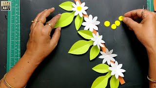 WHITE FLOWER Design for Bulletin Board Border  StudentTeacher Activity  DIY [upl. by Ethben]