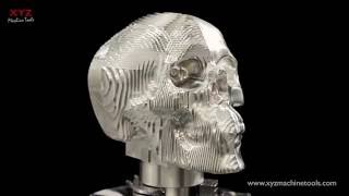 Satisfying video of CNC Machining a Skull using a 5Axis Rotary Table [upl. by Mcferren]