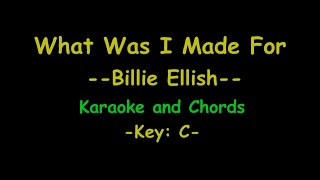 What Was I Made For male Version KaraokeChords [upl. by Atisusej]