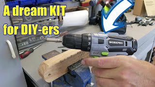 WORKPRO 12V Cordless Drill Driver and Home Tool Kit product TEST and REVIEW  a dream for DIYers [upl. by Pronty693]