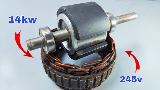 I turn Car Generator stator into 14000w 245v Permanent Generator use motor stator [upl. by Minni]