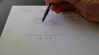 Intro to Logic Sample derivation  double negation using Reductio ad Absurdum RAA [upl. by Nitnelav]