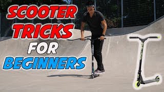 5 BASIC SCOOTER TRICKS AT SKATEPARK [upl. by Nnyltiac]