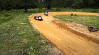 back yard short high banked go kart racing [upl. by Nerek440]