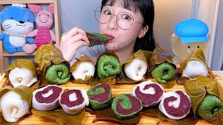 쫄깃쫄깃 망개떡 쑥망개떡🌱 팥앙금 떡 디저트 먹방 Dessert Mukbang [upl. by Balas]