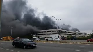 Kings Plaza Fire Brooklyn Shopping Center Fire Engulfs Cars [upl. by Gauldin339]