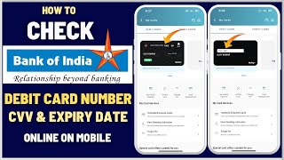 Check Bank of India BOI Debit Card Number CVV and Expiry Date Online on Mobile [upl. by Knorring140]