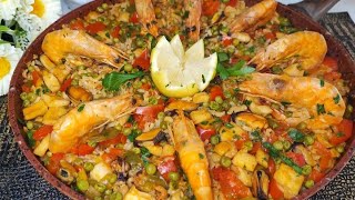 LA PAELLA DE MARISCO Spagnola 😍🥘 Ricetta originale Incredibilmente deliziosa 😋 [upl. by Sirmons]