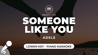 Someone Like You  Adele Lower Key  Piano Karaoke [upl. by Onimixam192]