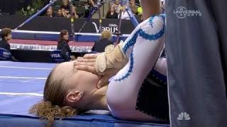 Rebecca Bross injures her knee at Nationals  from Universal Sports [upl. by Enneirda]