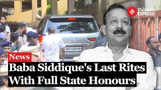 Baba Siddique Funeral Mortal Remains Brought Home Last Rites with Full State Honors in Mumbai [upl. by Evatsug]