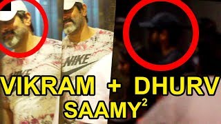 Vikram Dhruv Vikram at kasi Theatre  Saamy 2 FDFS [upl. by Ihsorih]