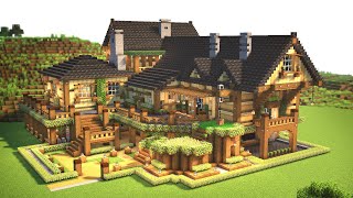 Minecraft  How to build a wooden mansion [upl. by Eugen]