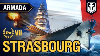 Armada Strasbourg — French Tier VII battleship  World of Warships [upl. by Gibson857]