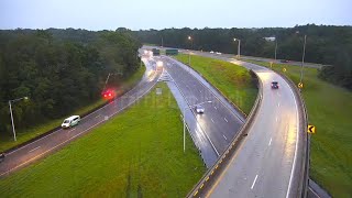 Alabama Driver Hydroplanes Into Light Pole amp Flips Over [upl. by Ailsun114]