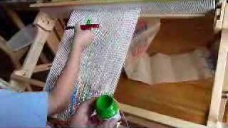 Direct warp painting on a Schacht Flip rigid heddle loom [upl. by Hoffman]