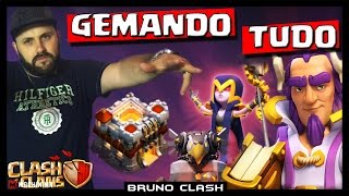 GEMANDO TUDO NO CV 11 New Hero  TH 11  New Defense  Clash of Clans  Bruno Clash [upl. by Eissert]