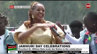 Jamhuri Day 2024 Gospel Singer Esther Wahome performs quotKuna Dawaquot [upl. by Damales]