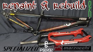 Specialized P3 Repaint amp Rebuild  How To Repaint Using Spray Cans  Bike Paint Restoration [upl. by Aynnek]