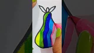 So satisfying Rainbow fruit shape artwork drawing🍨🍇🍰drawing ytshorts trendingshorts viral yt d [upl. by Milah673]