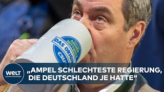 BIERGESCHWÄNGERTE BREITSEITE aus Bayern Markus Söders Rede zum politischen Aschermittwoch [upl. by Samuelson]