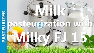 Milk pasteurization with Milky FJ 15  mini pasteurizer [upl. by Ellehcyt845]