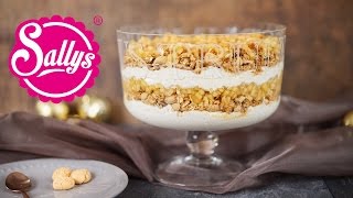 Apfel Karamell Trifle  WeihnachtsSchichtDessert  Rezept fürs Weihnachts Buffet  Sallys Welt [upl. by Eimiaj]