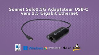 Sonnet Adaptateur Solo25G USBC vers Ethernet 25 Gigabit [upl. by Anaeg]