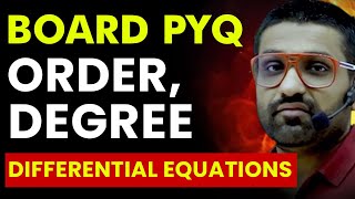 Order Degree of Differential Equation  Boards PYQ Problem [upl. by Ahsikit]