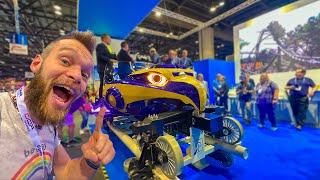 Exploring the 2023 IAAPA Attractions Expo New Train Reveals  Riding Crazy Demo Rides [upl. by Bruno]