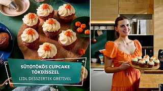 Sütőtökös cupcake tökdísszel  Lidl desszertek Grétivel [upl. by Lytsyrk]