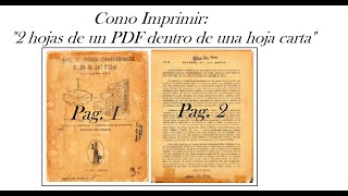 Como imprimir 2 hojas de un PDF en 1 hoja fisica [upl. by Atteuqehs542]