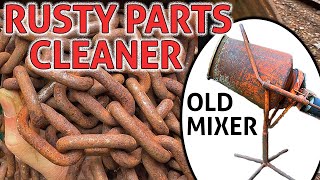 Rusty Parts Cleaner From Old Cement Mixer [upl. by Constancy]