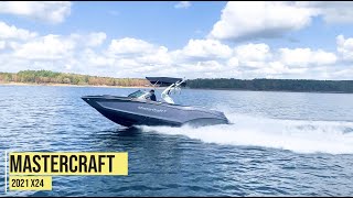 Review of the 2021 MasterCraft X24  The Elite Wakesurf Boat Your Ultimate Surf Machine Has Arrived [upl. by Bernadine]