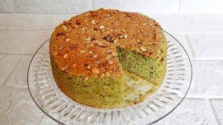 Pistachio Cardamom Cake Soft amp Spongy Pistachio Cake Pistachio Cake [upl. by Anelad]