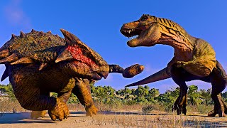 Ankylosaurus vs T rex Jurassic World Evolution 2 [upl. by Thornie]