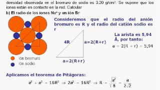 ENLACE IONICO CLACULO DE RADIOS IONICOS Y DENSIDAD [upl. by Annodam219]