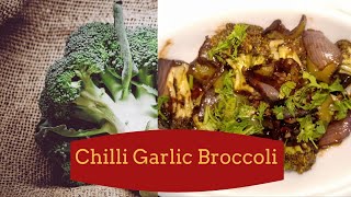 Chilli Garlic Broccoli Recipe  Capsicum  Onion  Quick Stir Fry  Kitchen Speaks [upl. by Itoyj374]